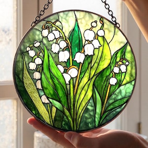Lily of the Valley Suncatcher | Symbol of Purity & Luck | Stained Glass Art for Home, Window Hanging Decor, Floral Lover Suncatcher